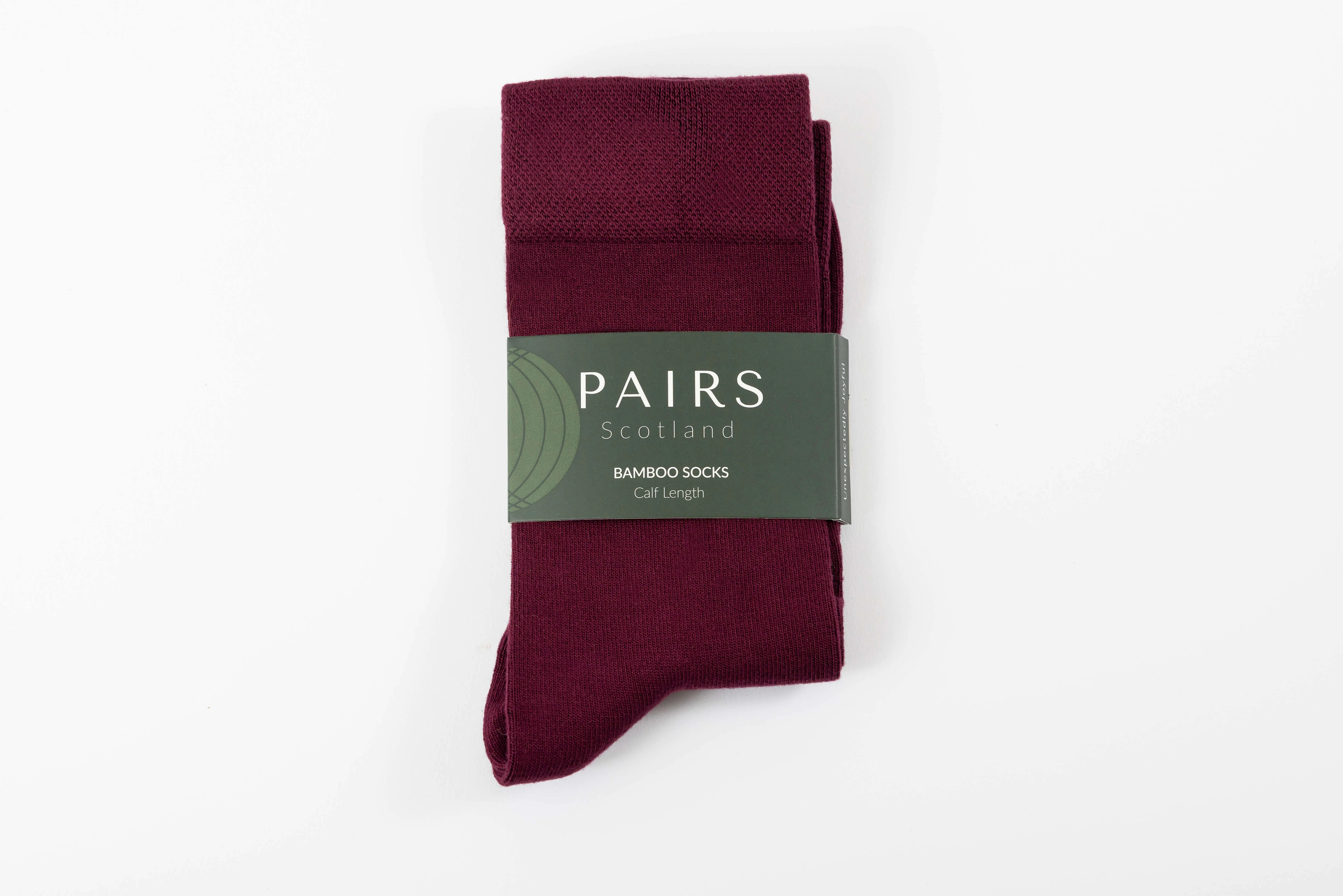 Burgundy Bamboo Bliss: Calf Length Comfort for Your Feet!